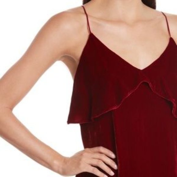 Alice + Olivia Size Small Red Velvet Bess Slip Dress - Picture 10 of 10